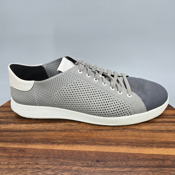 Cole Haan Shoes Mens 11 M Gray Knit Grandpro Stitchlite Athletic Tennis Sneakers - Picture 2 of 8